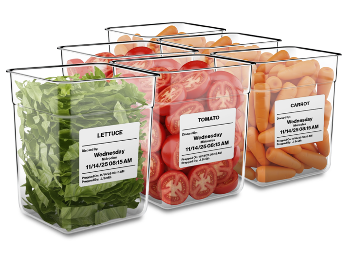 Labeled Vegetable Containers
